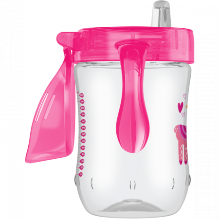 Canita cu cioc moale si manere, 270 ml, 9 luni+, roz Alpaca [1]