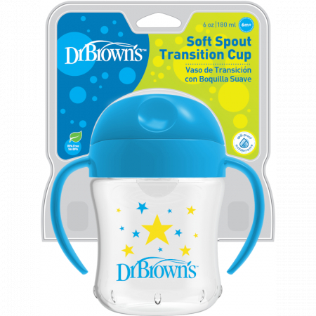 Bebelusi - Canita tranzitie cu cioc moale si manere, 180 ml. (culori asortate)