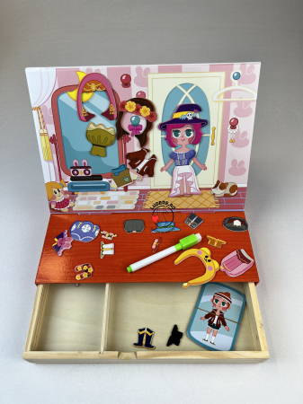 Carte magnetica din lemn Imbraca fetita Micii Designeri [2]
