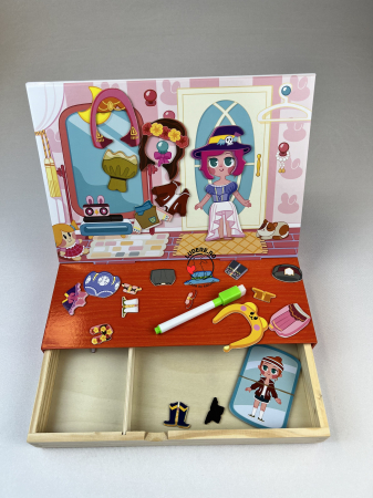 Carte magnetica din lemn Imbraca fetita Micii Designeri [1]