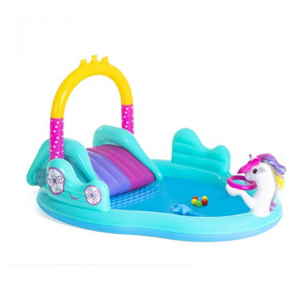 Vara - Centru de joaca copii, Bestway Unicorn, gonflabil, PVC, 274 x 195 x 137 cm