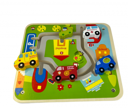 Circuitul din oras KABI jucarie din lemn de tip puzzle labirint [1]