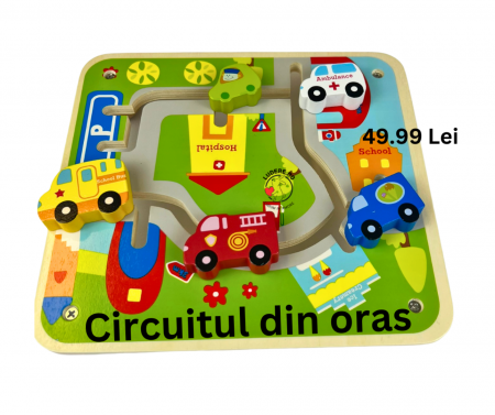 Balansoare si leagane - Circuitul din oras KABI jucarie din lemn de tip puzzle labirint