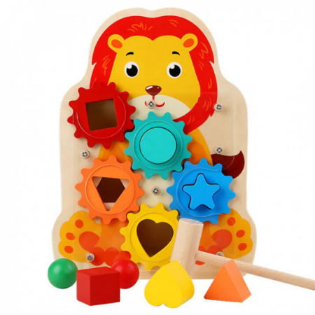 Jucarii lemn - Cutia permanentei regele junglei Montessori