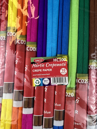 Rechizite scolare - Hartie creponata 10 culori DACO