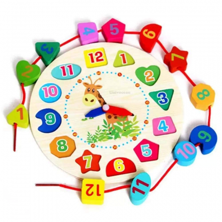 Jucarii educative - invatam ceasul usor Puzzle de lemn Montessori