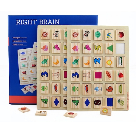 Centre activitati - Joc de memorie si inteligenta din lemn, Right Brain Memory Game