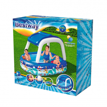 Piscina gonflabila Bestway  Family, cu parasolar detasabil, 213 x 155 x 123 cm [4]