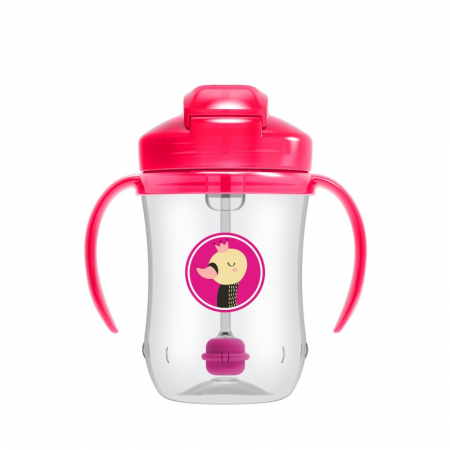 Cani Farfurii Tacamuri - Prima canita cu pai a bebelusului 270 ml. 6 luni+