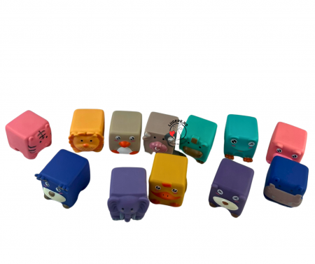 Set 12 Cuburi moi cu animale pentru bebe Soft Blocks [8]