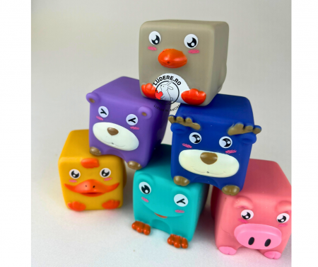 Set 12 Cuburi moi cu animale pentru bebe Soft Blocks [6]