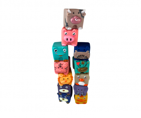 Set 12 Cuburi moi cu animale pentru bebe Soft Blocks [9]