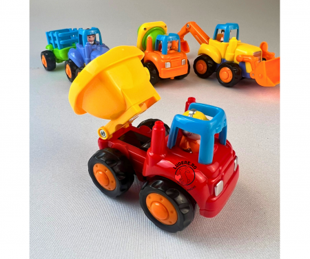 Jucarii Senzoriale - Set 4 utilaje de jucarie pentru copii  4x4