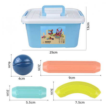 Set constructie cu bare magnetice 100 piese [1]