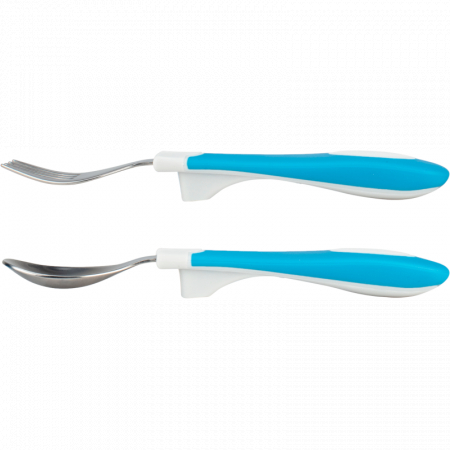 Set lingura si furculita Soft-Grip,albastru 12 luni+ [1]