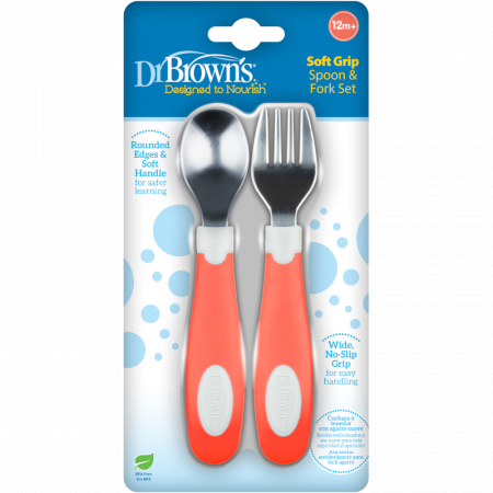 Set lingura si furculita Soft-Grip,rosu 12 luni+ [2]