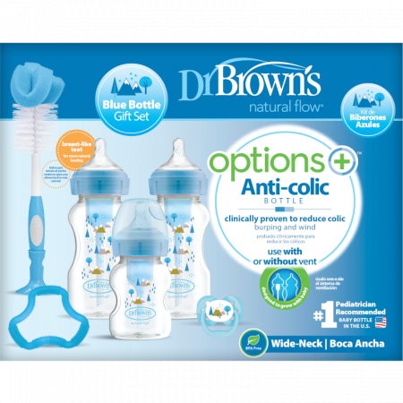 Set Promotional Biberoane Anti-Colici cu Gat Larg "Options Plus" PP, Albastru [1]