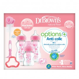 Set Promotional Biberoane Anti-Colici cu Gat Larg "Options Plus" PP, Roz [1]