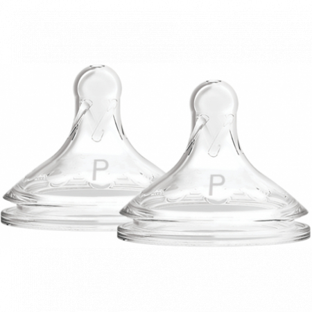 Bebelusi - Tetine Gat Larg Options Plus, Silicon diverse nivele, 2 bucati