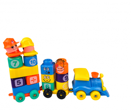 Trenulete si modele - Trenulet din Blocuri de constructie de tip Lego Duplo 18 piese