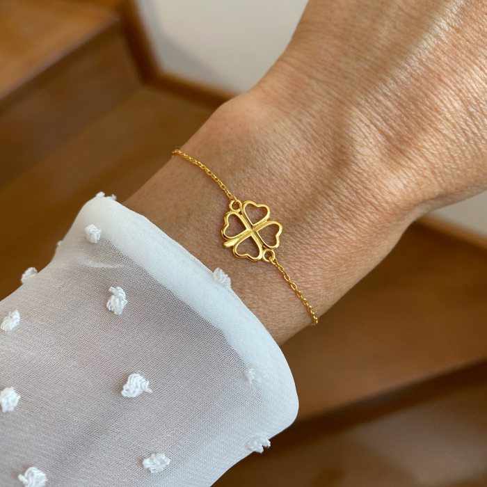 Bratara argint Gold Clover [2]