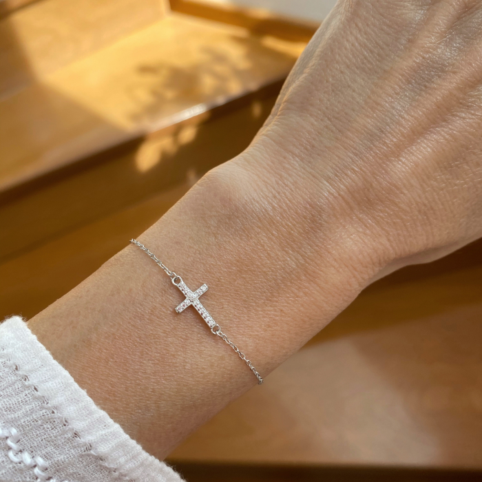 Bratara argint Silver Zirconia Cross [3]