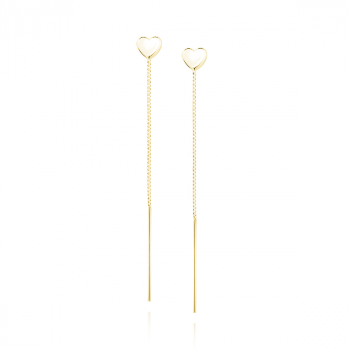 Cercei argint Gold Heart threader [1]