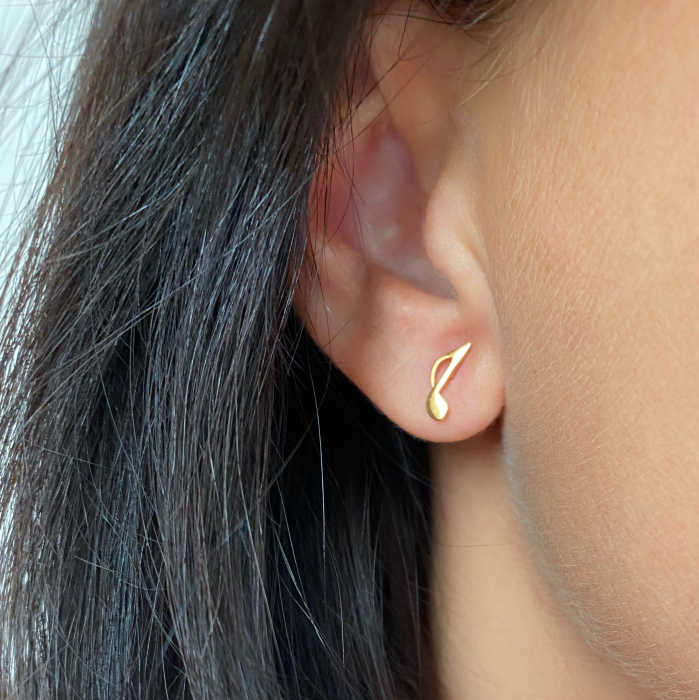 Cercei argint Gold Music Note [2]