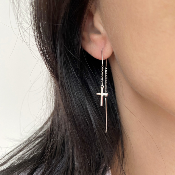 Cercei argint Silver Cross [2]