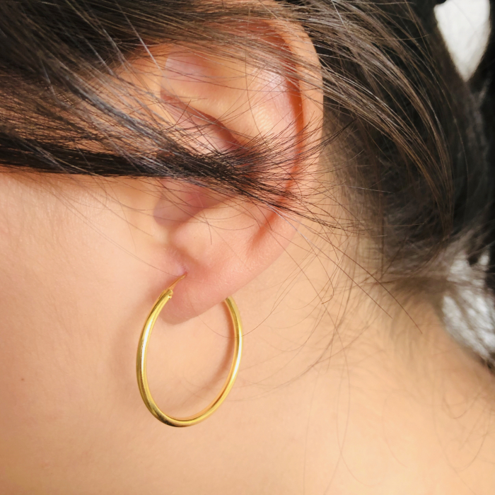 Cercei argint star hoops gold [3]