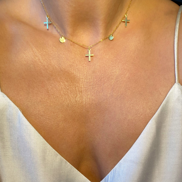 Choker argint Silver Crosses & Coins [2]