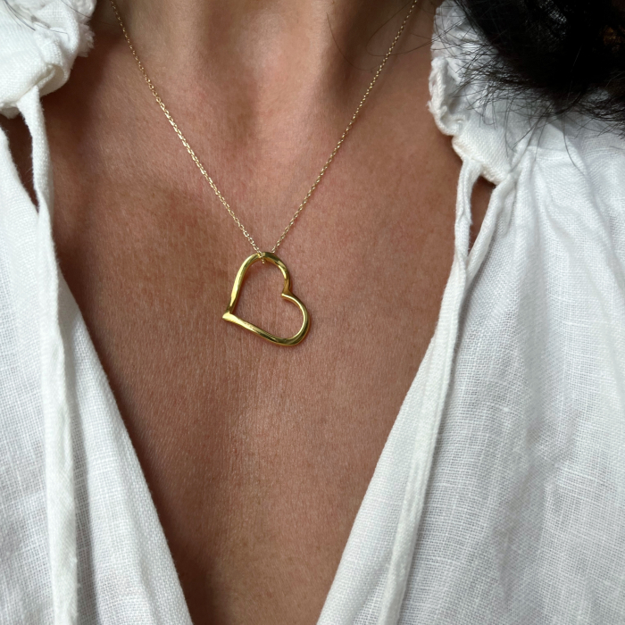Colier Argint Big Heart Gold [2]