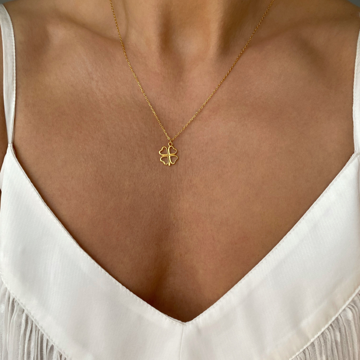 Colier argint Gold Clover [3]
