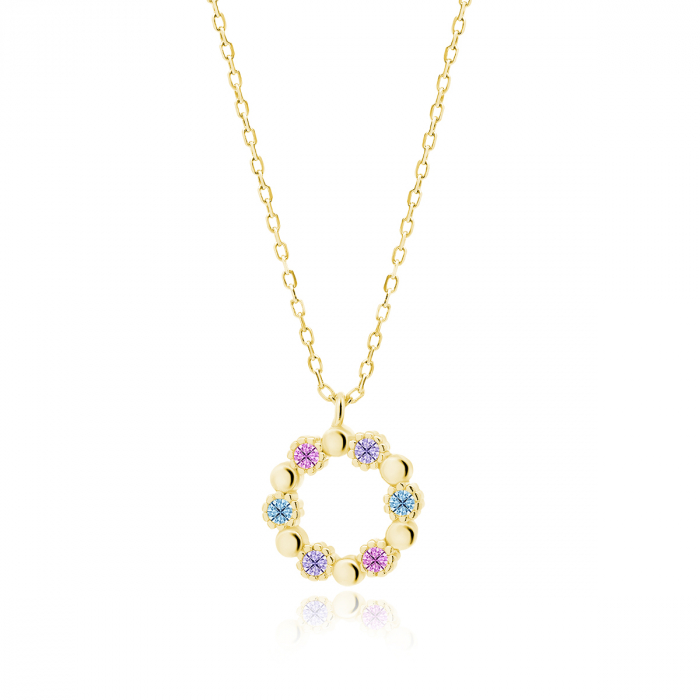 Colier argint Gold Zirconia Flower [1]