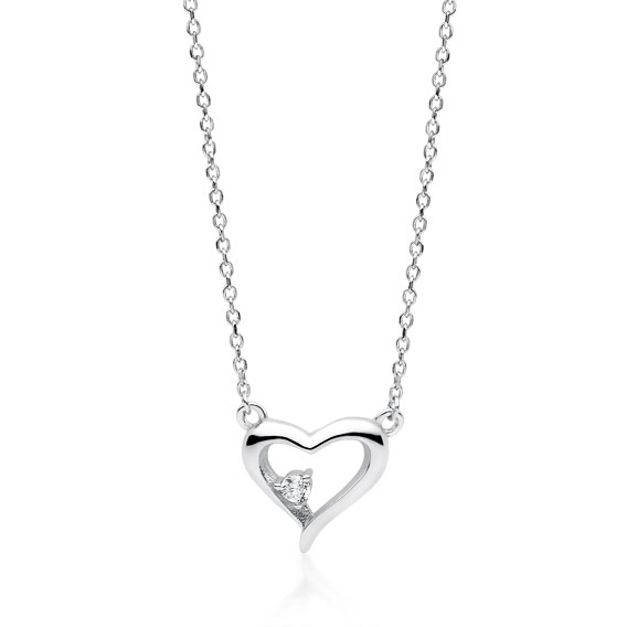 Colier argint Silver Zirconia Heart [1]