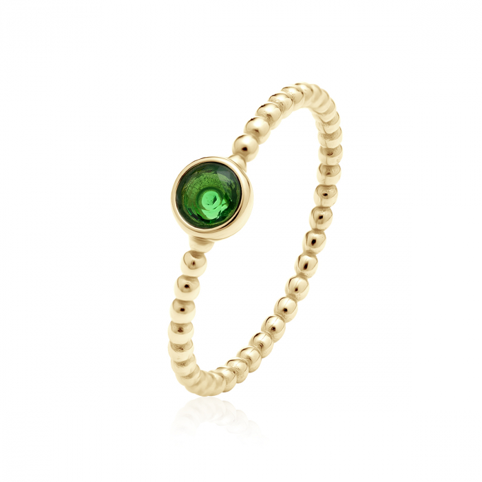 Inel argint Little Balls & Green Zirconia [1]