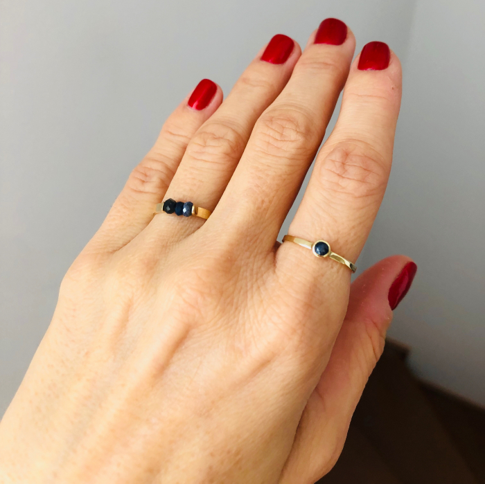 Inel aur Blue Sapphires [3]