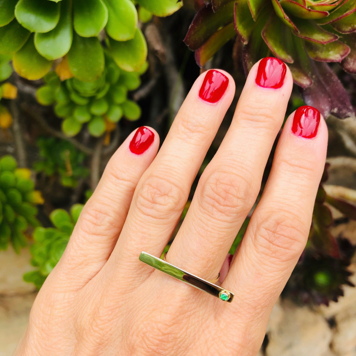 Inel Aur Emerald Gold Bar [3]