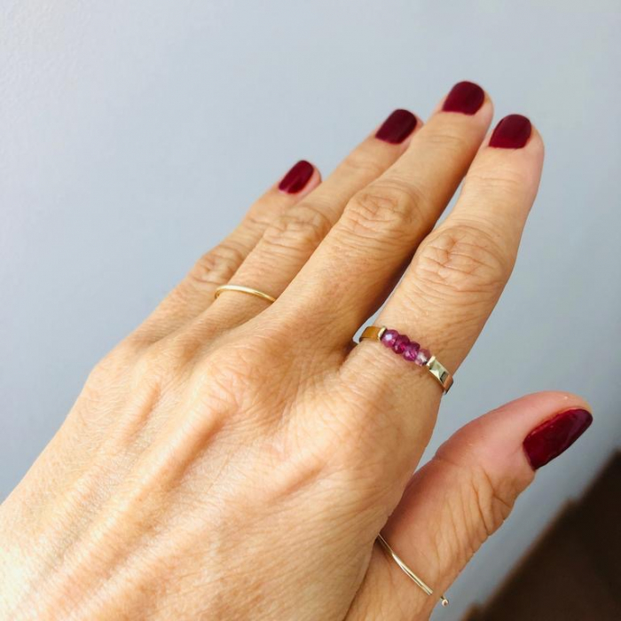 Inel aur Pink Sapphires [3]