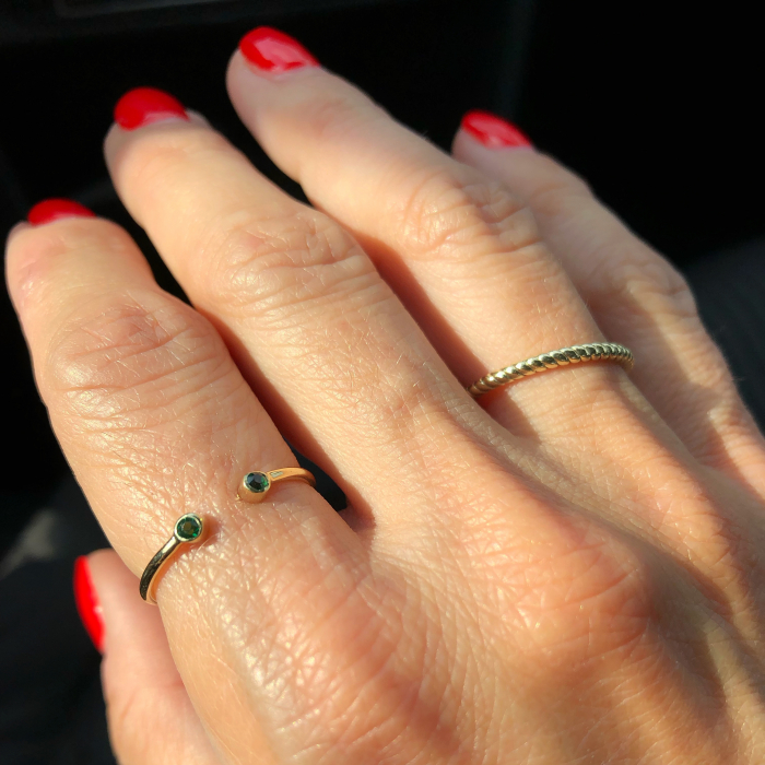 Inel aur Stacking Intertwined [3]