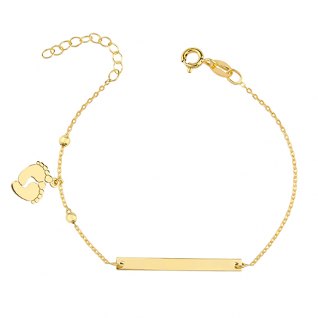Bijuterii argint - Bratara argint Gold Plate and Baby Feet