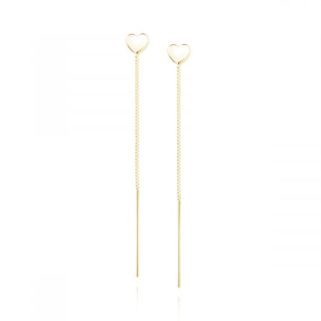 Cercei - Cercei argint Gold Heart threader