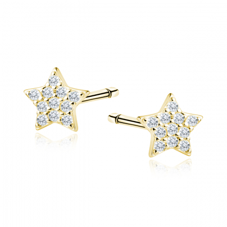 Cercei - Cercei argint Gold Star Zirconia