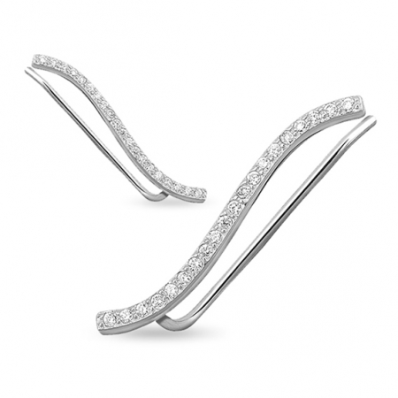 Cercei Argint Silver Zirconia Ear Climbers [0]