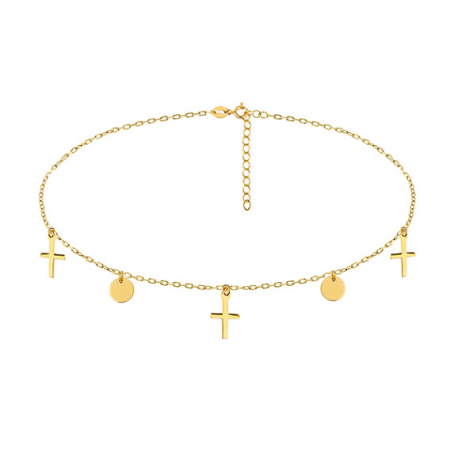 Bijuterii argint - Choker argint Gold Crosses & Coins