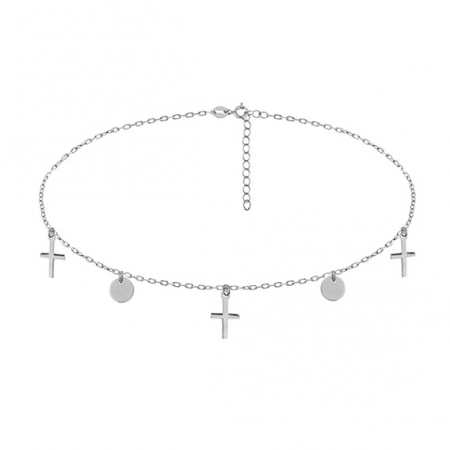 Bijuterii argint - Choker argint Silver Crosses & Coins