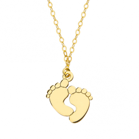 Bijuterii argint - Colier argint Mama's Baby Feet Gold
