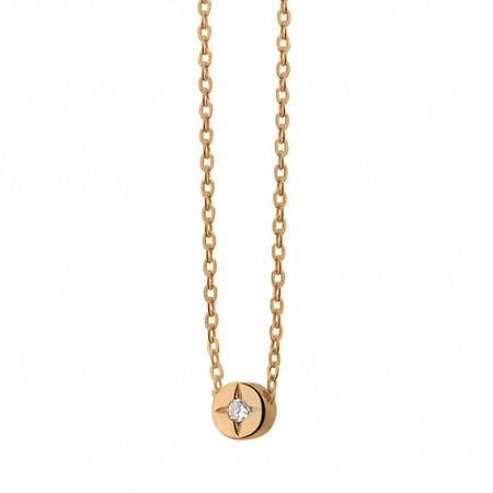 Bijuterii argint - Colier argint Solo Zirconia Gold