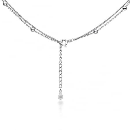 Colier dublu argint Silver Balls [1]