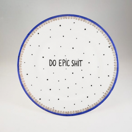 Obiecte decorative - Farfurie vintage pentru perete "Do epic shit"